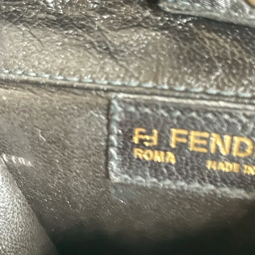 Fendi Vintage Black Woven Leather Rope Strap Crossbody Bag - Picture 10 of 16